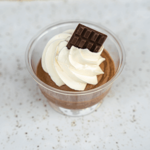 Zijde zachte mousse van pure chocolade